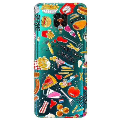 Xiaomi Redmi Note 9S Snack attack Transparent Silicone TPU Θήκη