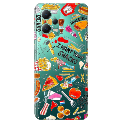 Xiaomi Redmi Note 12 Pro 5G Snack attack Transparent Silicone TPU Θήκη