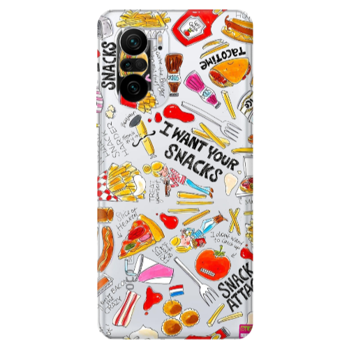 Xiaomi Poco F3 Snack attack Transparent Silicone TPU Θήκη