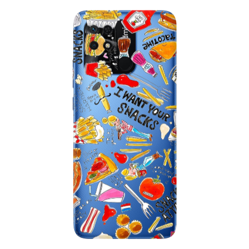 Xiaomi Poco C40 Snack attack Transparent Silicone TPU Θήκη