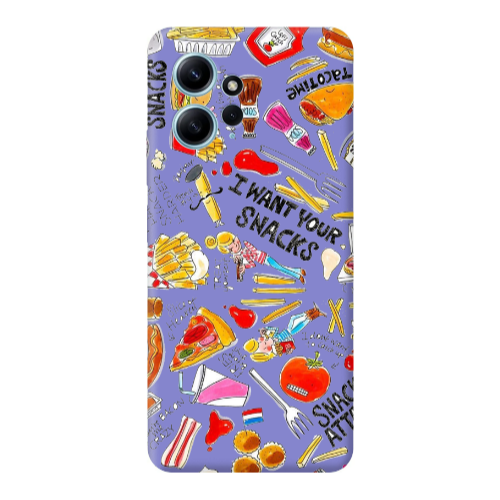 Xiaomi Redmi Note 12 4G Snack attack Purple Colored Silicone TPU Θήκη