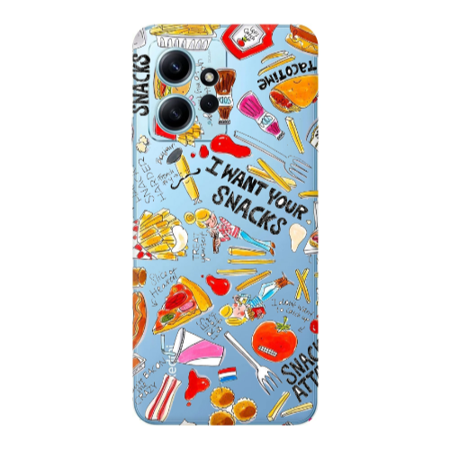 Xiaomi Redmi Note 12 4G Snack attack Transparent Silicone TPU Θήκη