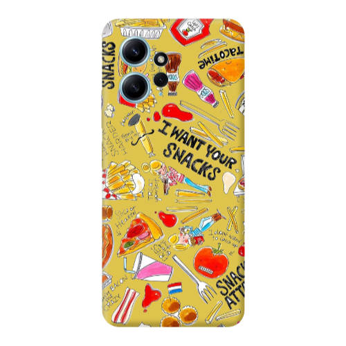 Xiaomi Redmi Note 12 4G Snack attack Yellow Colored Silicone TPU Θήκη