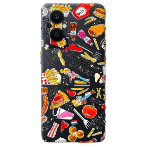 Oppo Reno 7 Lite Snack attack Transparent Silicone TPU Θήκη