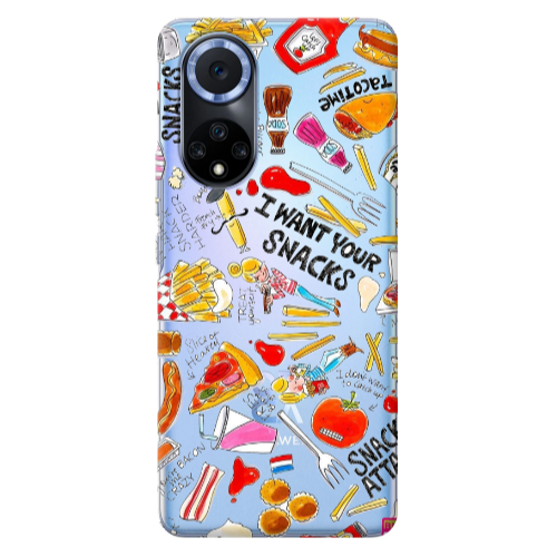 Huawei Nova 9 Snack attack Transparent Silicone TPU Θήκη