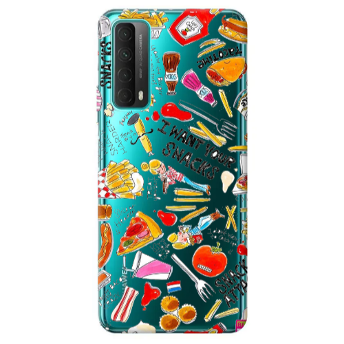 Huawei P Smart 2021 Snack attack Transparent Silicone TPU Θήκη