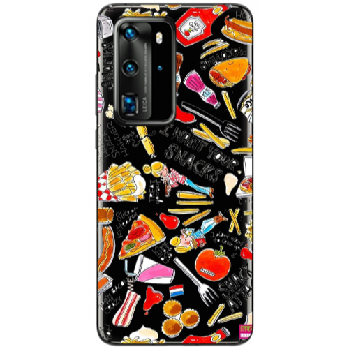 Huawei P40 Pro Snack attack Transparent Silicone TPU Θήκη