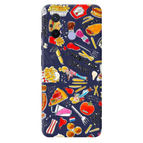 Xiaomi Redmi 12C Snack attack Dark blue Colored Silicone TPU Θήκη