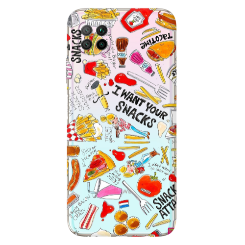 Huawei P40 Lite Snack attack Transparent Silicone TPU Θήκη