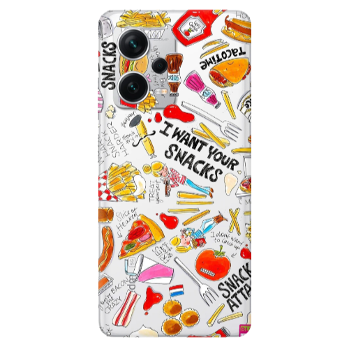 Xiaomi Redmi Note 12 5G Snack attack Transparent Silicone TPU Θήκη