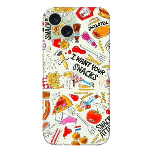 Apple iPhone 15 Snack attack Transparent Silicone TPU Θήκη