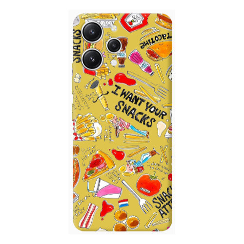 Xiaomi Redmi 12 Snack attack Yellow Colored Silicone TPU Θήκη