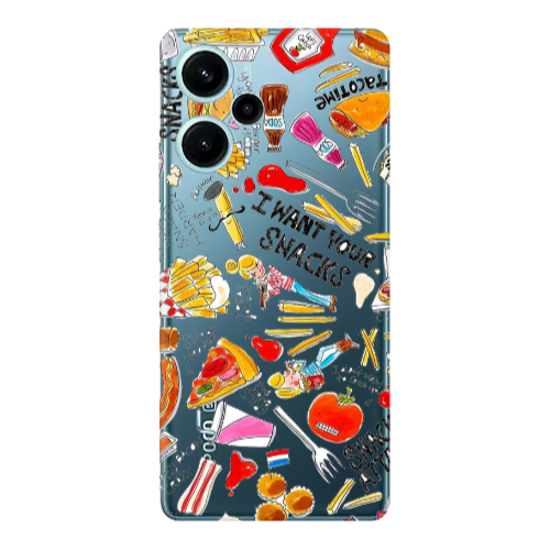 Xiaomi Poco F5 Snack attack Transparent Silicone TPU Θήκη