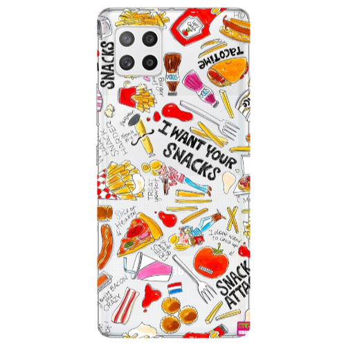Samsung A42 5G Snack attack Transparent Silicone TPU Θήκη