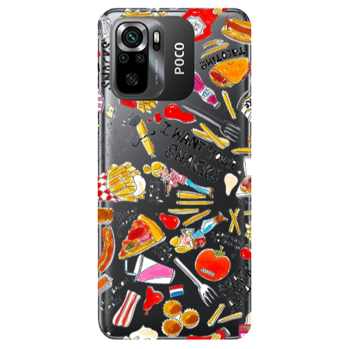 Xiaomi Poco M5 s Snack attack Transparent Silicone TPU Θήκη