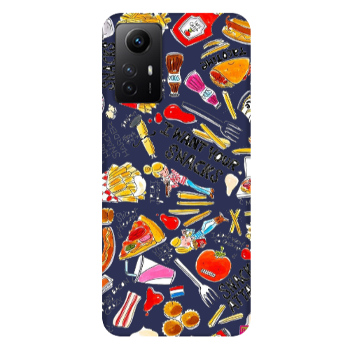 Xiaomi Redmi Note 12s Snack attack Dark blue Colored Silicone TPU Θήκη