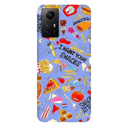 Xiaomi Redmi Note 12s Snack attack Light Purple Colored Silicone TPU Θήκη