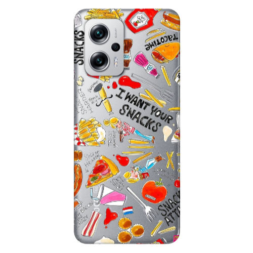 Xiaomi Poco X4 GT Snack attack Transparent Silicone TPU Θήκη