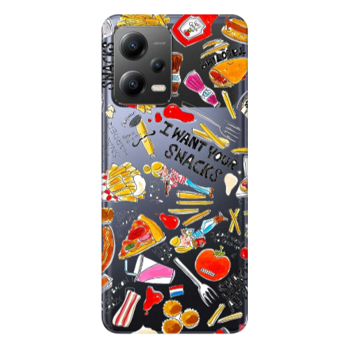 Xiaomi Poco X5 Snack attack Transparent Silicone TPU Θήκη