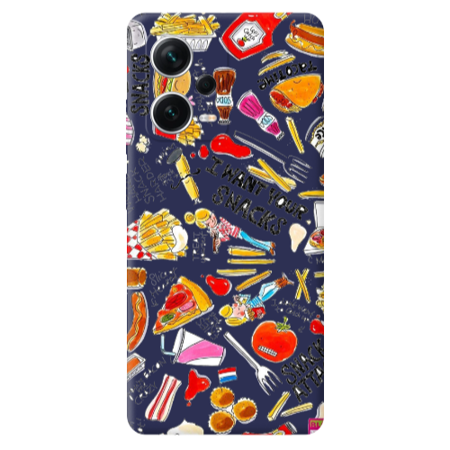Xiaomi Poco X5 Snack attack Dark blue Colored Silicone TPU Θήκη