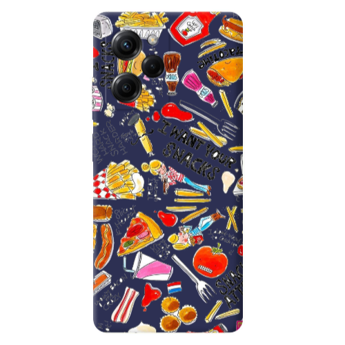 Xiaomi Poco X5 Pro Snack attack Dark blue Colored Silicone TPU Θήκη