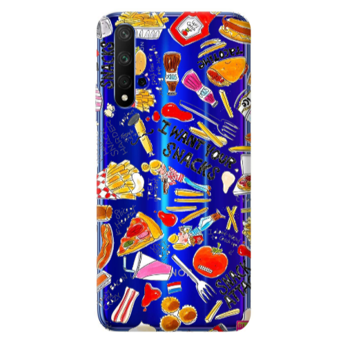 Huawei Nova 5 T Snack attack Transparent Silicone TPU Θήκη