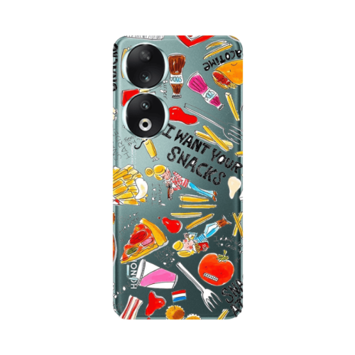 Honor 90 5G Snack attack Transparent Silicone TPU Θήκη