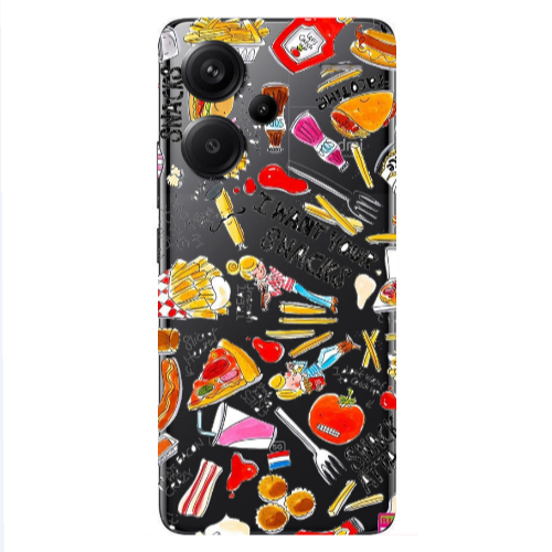 Xiaomi Redmi Note 13 Pro+ 5G  Snack attack Transparent Silicone TPU Θήκη