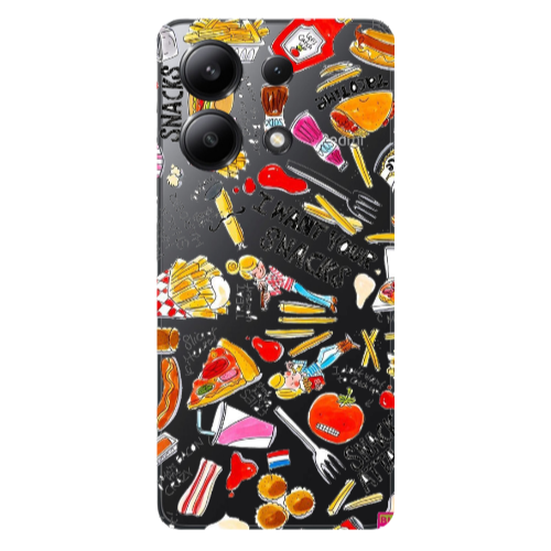 Xiaomi Redmi Note 13 4G Snack attack Transparent Silicone TPU Θήκη