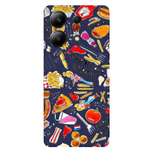 Xiaomi Redmi Note 13 4G Snack attack Dark blue Colored Silicone TPU Θήκη