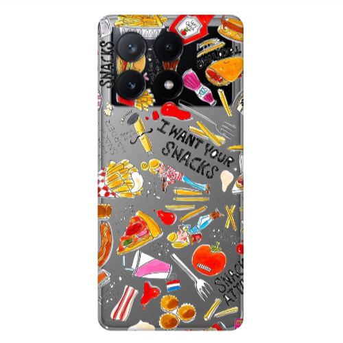 Xiaomi Poco X6Pro 5G Snack attack Transparent Silicone TPU Θήκη