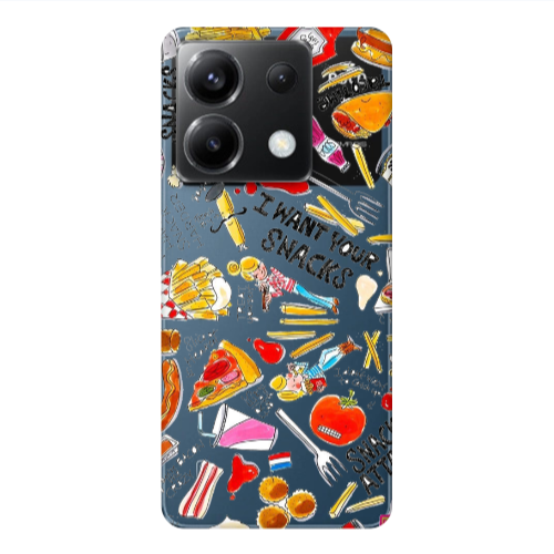Xiaomi Poco X6 5G Snack attack Transparent Silicone TPU Θήκη