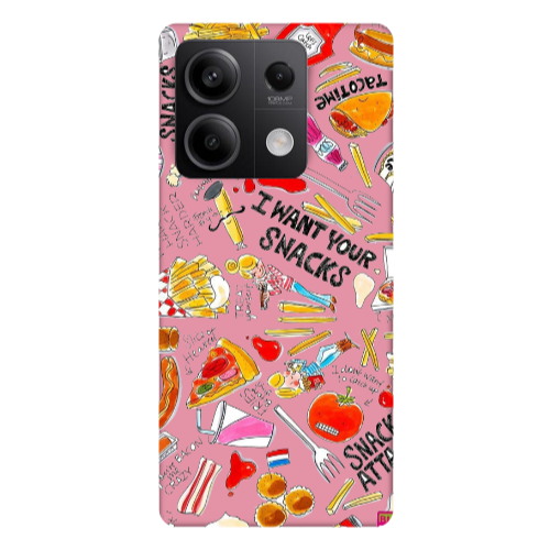Xiaomi Redmi Note 13Pro 5G Snack attack Pink Colored Silicone TPU Θήκη