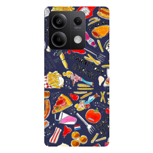 Xiaomi Redmi Note 13Pro 5G Snack attack Dark blue Colored Silicone TPU Θήκη