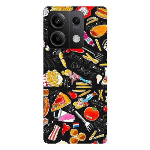 Xiaomi Redmi Note 13Pro 5G Snack attack Black Colored Silicone TPU Θήκη
