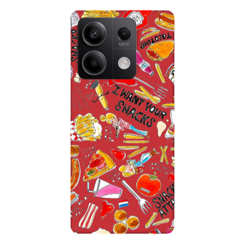 Xiaomi Redmi Note 13Pro 5G Snack attack Red Colored Silicone TPU Θήκη