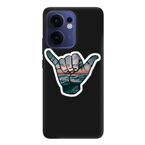 Oppo Reno 13 F Hand Black Colored Silicone TPU Θήκη