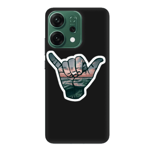 Oppo RENO 14 Hand Black Colored Silicone TPU Θήκη