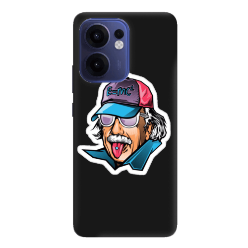 Oppo Reno13 FS Einstein Black Colored Silicone TPU Θήκη