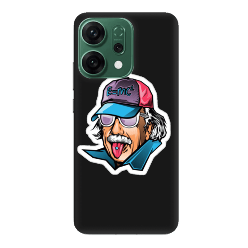Oppo RENO 14 Einstein Black Colored Silicone TPU Θήκη