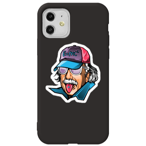 Apple iPhone 11  Einstein Black Colored Silicone TPU Θήκη