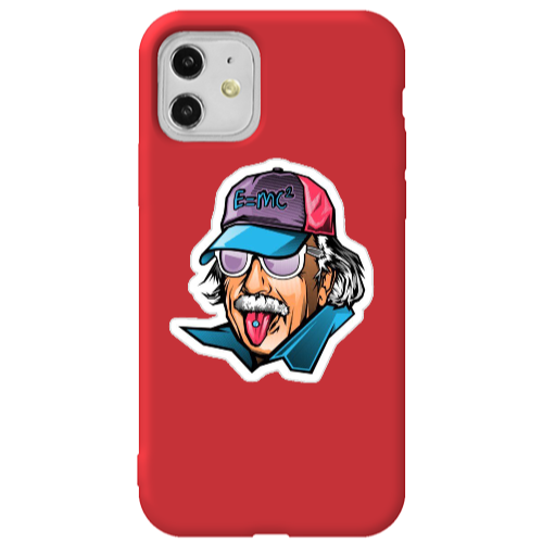 Apple iPhone 11  Einstein Red Colored Silicone TPU Θήκη