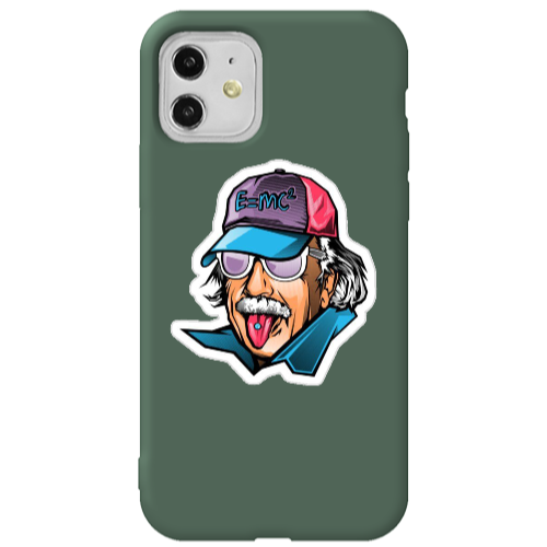 Apple iPhone 11  Einstein Dark Green Colored Silicone TPU Θήκη
