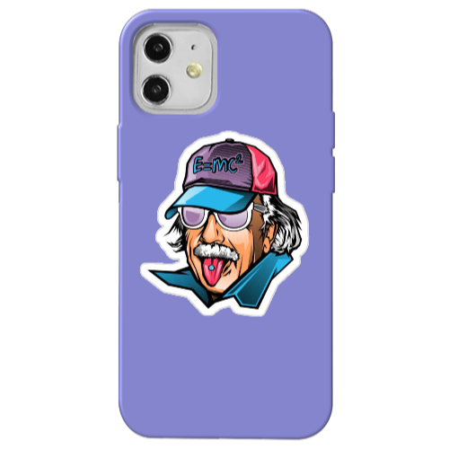 Apple iPhone 12 Einstein Purple Colored Silicone TPU Θήκη