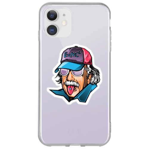 Apple iPhone 12 Einstein Transparent Silicone TPU Θήκη