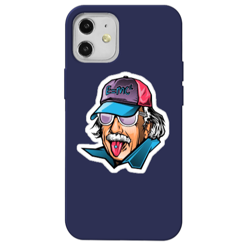 Apple iPhone 12 Einstein Dark blue Colored Silicone TPU Θήκη