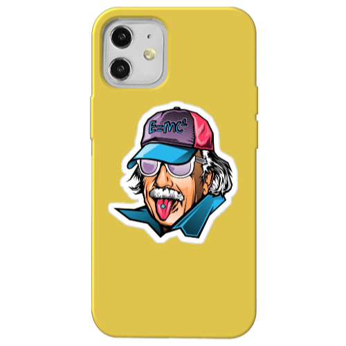 Apple iPhone 12 Einstein Yellow Colored Silicone TPU Θήκη