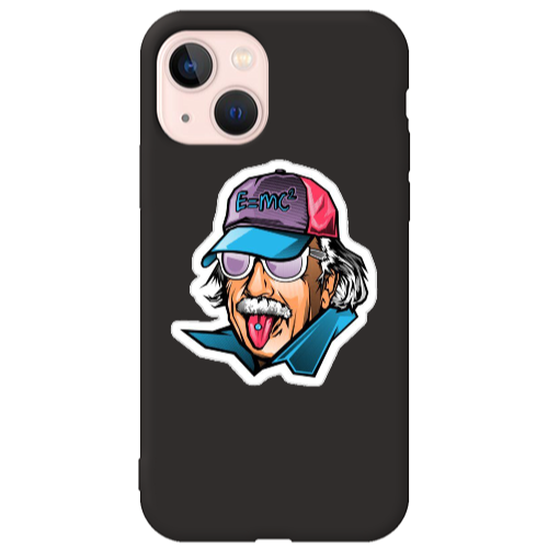Apple iPhone 13 Einstein Black Colored Silicone TPU Θήκη