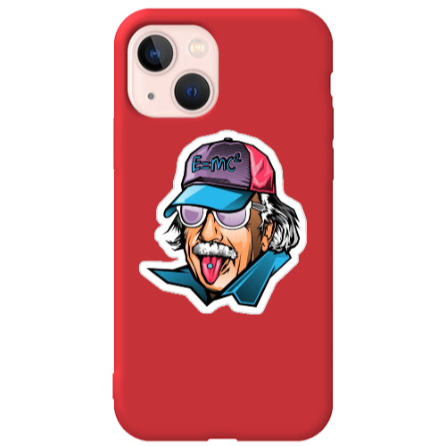 Apple iPhone 13 Einstein Red Colored Silicone TPU Θήκη