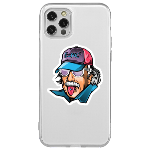 Apple iPhone 12 Pro Einstein Transparent Silicone TPU Θήκη